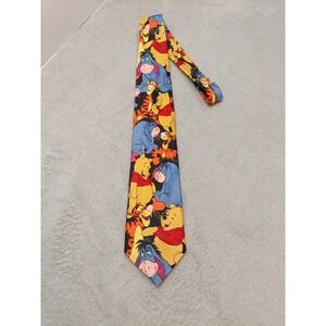 Vintage Disney Winnie The Pooh Tigger Eeyore Piglet Neck Tie 56" Polyester.